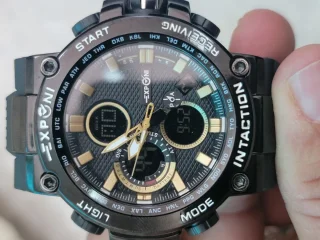 ساعة EXPONI بتصميم رياضي كبير Analog + Digital 7