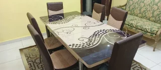 طقم كنب وطاولة سفرة وملحقات