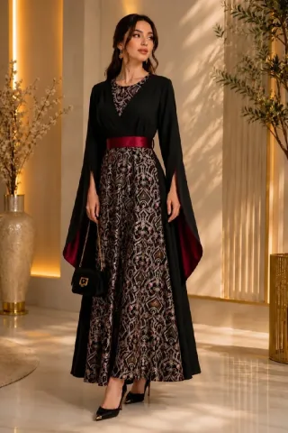 قفطان تطريز + حزام ساتان السعر 25دينار 🔥🔥🔥🔥🔥🔥🔥🔥 المقاسات من 1 لغاية 4