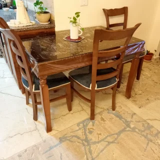 طاولة سفرة فاخرة اربع كراسي تفصيل خشب زان وبلوط 3