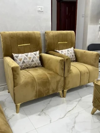 بسم الله ماشاءالله...طقم كنب مودرن 9 مقاعد خشب سويد ولاتيه 🛋️ قماش تركي مخمل سفنج 4