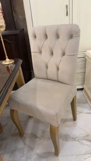 طاولة سفره 6 كراسي 🪑Full modern ✅راقيه و مميزه جداً 🤍✨خشب زان 🪵 بالكامل ✅ استعمال 2