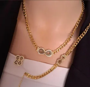 لكي سيدتي طقم ذهب روسي فخم جدا. سنسال مع اسوارة وحلقين وخاتم 6