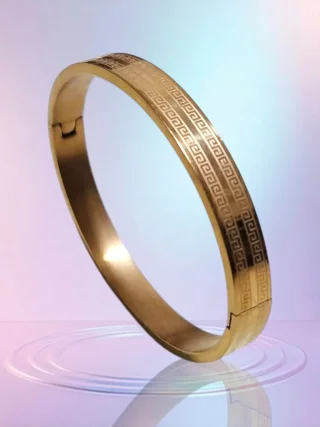 سوار نحاس مشغول يدوي طلاء ذهب 3