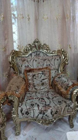 طقم كنب خشب زان  حفر يدوي 2