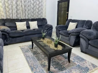طقم كنب دب امريكي نخب خشب سويد ثقيل 😍اسفنج دانلوب و الظهر هولو طبي 🚑 3