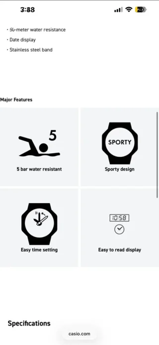 ساعة كاسيو CASIO جديدة كلية بورقتها اصلية