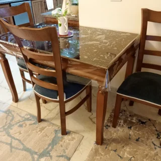 طاولة سفرة فاخرة اربع كراسي تفصيل خشب زان وبلوط 2