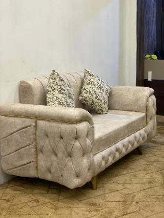 طقم كورنر ( الكاجو) خشب الاتيه وسويد بالكامل 🛋️سفنج دانلوب نخب اول 🛋️قماش تركي مبز 5