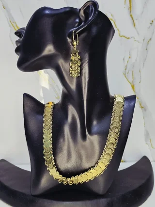 💛 سنسال ليرات + حلق ليرات – ذهب إيطالي فاخر 💛لمسة أناقة جاهزة تضيف لمعّة ملو 2