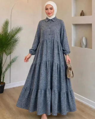 ما رح تكتفي بواحد… بدك كل الألوان.❤️"فستـان  طبـقات دبل كلـوش  👌مقاسات لـوزن 50-7 8
