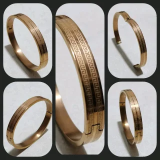 سوار نحاس مشغول يدوي طلاء ذهب