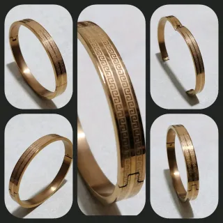 سوار نحاس مشغول يدوي طلاء ذهب