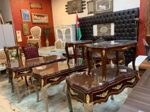 أثاث مكتبي جديد مستورد من مصر بأفضل انواع الخشب الزان والنحاس 8