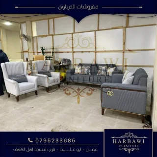 اطقم كنب وكورنر موديلات حديثه خشب سويد 2,5 اسفنج دانلوب قماش وتربروف مكفول3سنوات 5