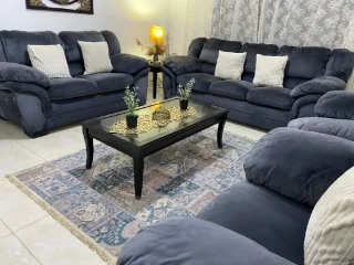 طقم كنب دب امريكي نخب خشب سويد ثقيل 😍اسفنج دانلوب و الظهر هولو طبي 🚑 2