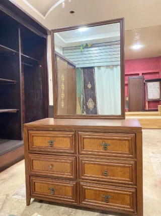 غرفه نوم شباب  تفصيل خشب 🪵 لاتيه محرف زان قشره بلوط بالكامل بحاله ممتازه دهان جو 4