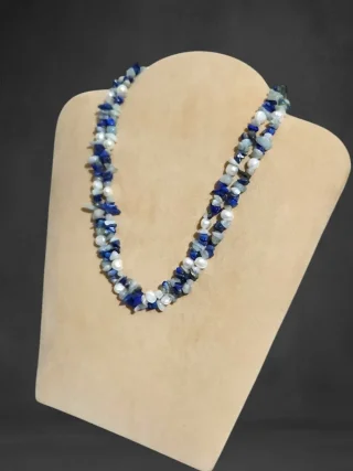 قلادة عتيقة من اللازورد والؤلؤ  الطبيعي 2