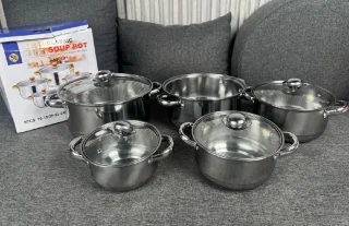 ✨🍲 طقم طناجر ستانلس ستيل 4