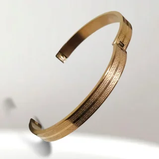 سوار نحاس مشغول يدوي طلاء ذهب 4