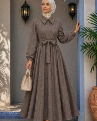 هـالجمـال كُلـه❤️ بـس:10 دينـار🔥🫶🏻فستـان دبـل كلـوش بخـامة الـويفي 😉👌فـري سـايـز لـ
