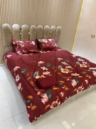 جرد جرد الحاف مجوز 4 قطع مقاس الحاف 230*250مقاس كڤر مطاط 200*200+30وجهين مخدات س 4