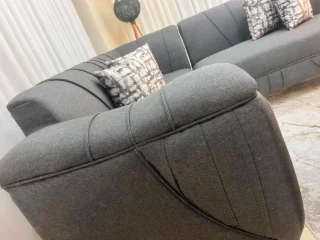 كورنر للبيع مستعجل من 7 / 8 مقاعد لون رماديخشب سويد قماشه خيش تركي ناعمبسعر 170د 5