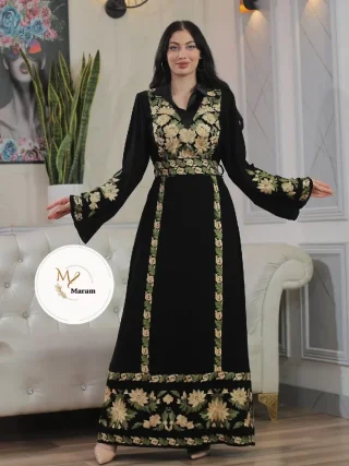 ✔️موسم جدييييييد✔️أجمل ثوب تطريز تصميم فاخر ثوب الألوان ✔️متوفر لجميع الأحجام لغاية 6