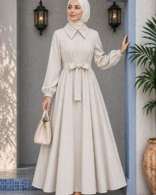 هـالجمـال كُلـه❤️ بـس:10 دينـار🔥🫶🏻فستـان دبـل كلـوش بخـامة الـويفي 😉👌فـري سـايـز لـ 5