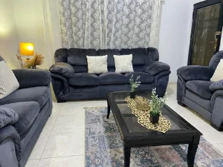 طقم كنب دب امريكي نخب خشب سويد ثقيل 😍اسفنج دانلوب و الظهر هولو طبي 🚑 4