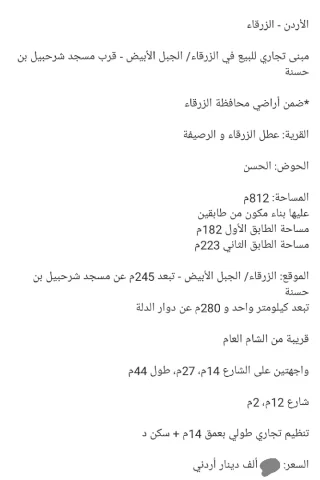 أرض للاستثمار في الزرقاء 4