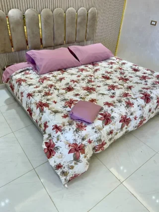 جرد جرد الحاف مجوز 4 قطع مقاس الحاف 230*250مقاس كڤر مطاط 200*200+30وجهين مخدات س 12