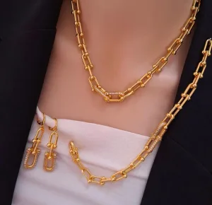لكي سيدتي طقم ذهب روسي فخم جدا. سنسال مع اسوارة وحلقين وخاتم 4
