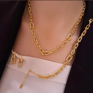 لكي سيدتي طقم ذهب روسي فخم جدا. سنسال مع اسوارة وحلقين وخاتم 5