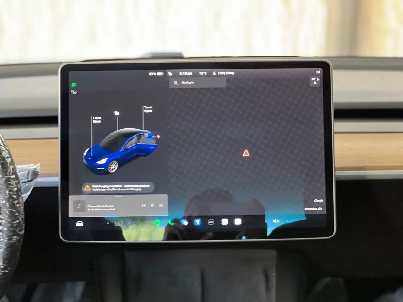 تيسلا مودل 3 موديل 2021 اللون الخارجي ازرق  اللون الداخلي اسود الفحص  4 جيد