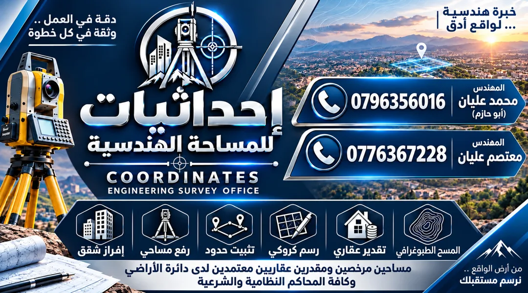 احداثيات للمساحة الهندسية
