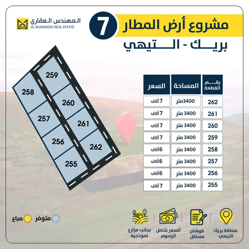 تملك ٣ دونم ونص فقط ٦ الاف دينار بالاقساط