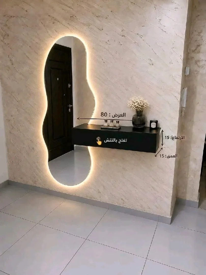 مرايه مع رف الخشب25دينارمرايه مقاس 50*100رف الخشب 80*15 مع كبسة تتشللتواصل /ي ق