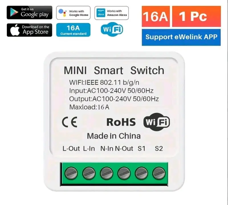 مفتاح واي فاي للتحكم بالأجهزة المنزليه 16 A