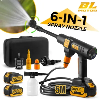 مكينة غسيل السيارة مضخة غسيل شحن مع بطاريتين ب17 دينار