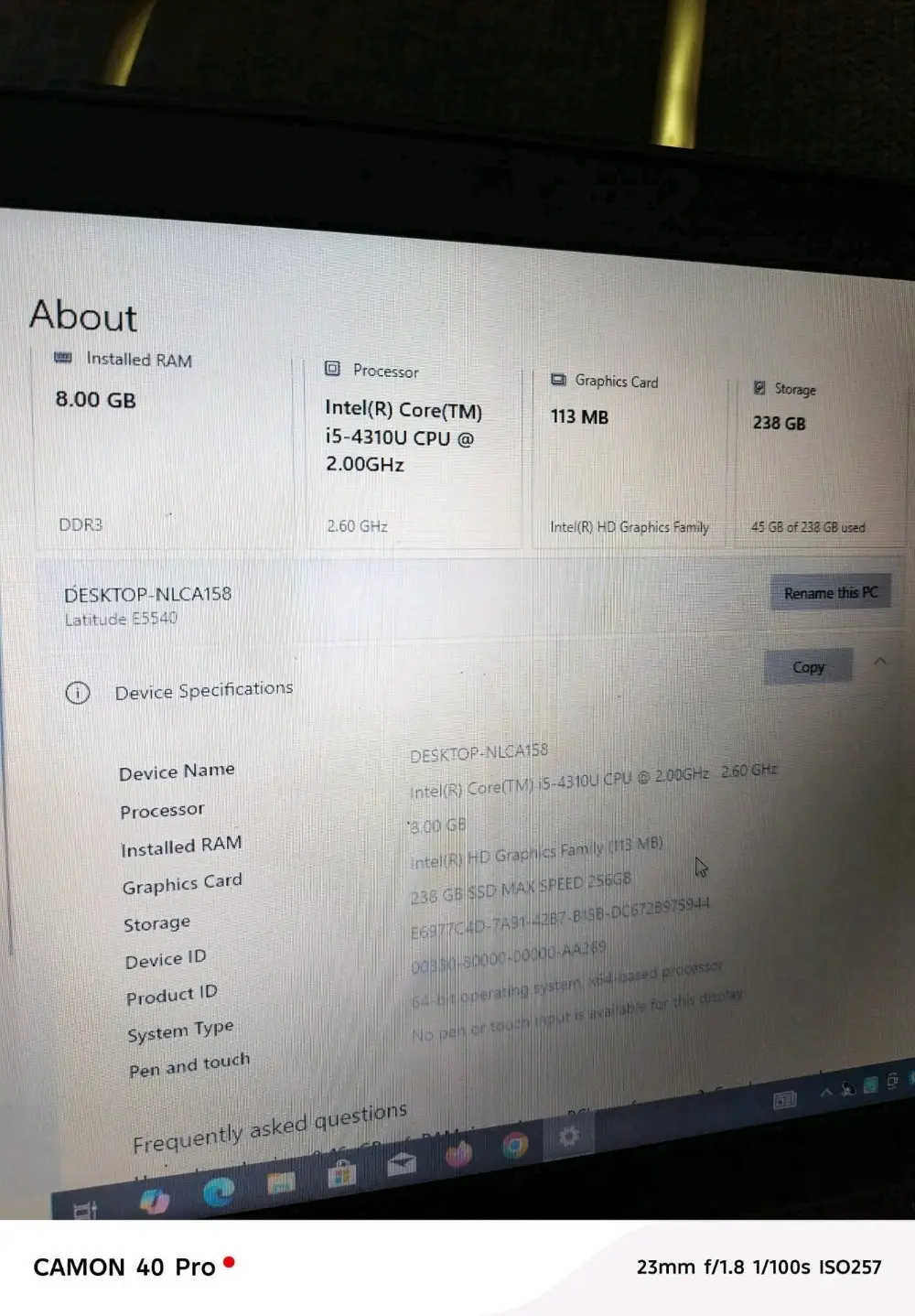 لاب توب ديل كور اي٥ جيل رابع مواصفات ممتازة جدا للبيع بسعر مغري