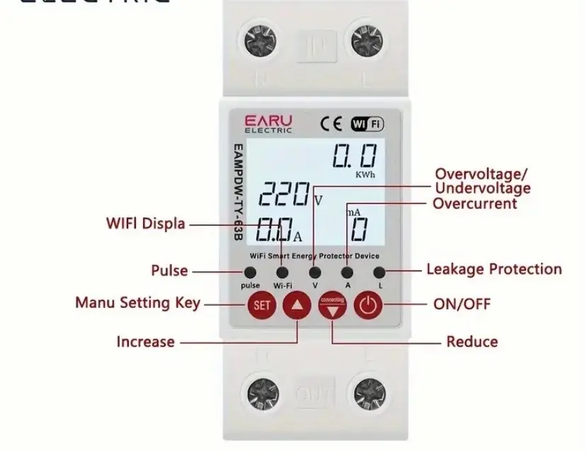 جهاز حماية الطاقة الذكي WiFi مع تحكم عن بُعد