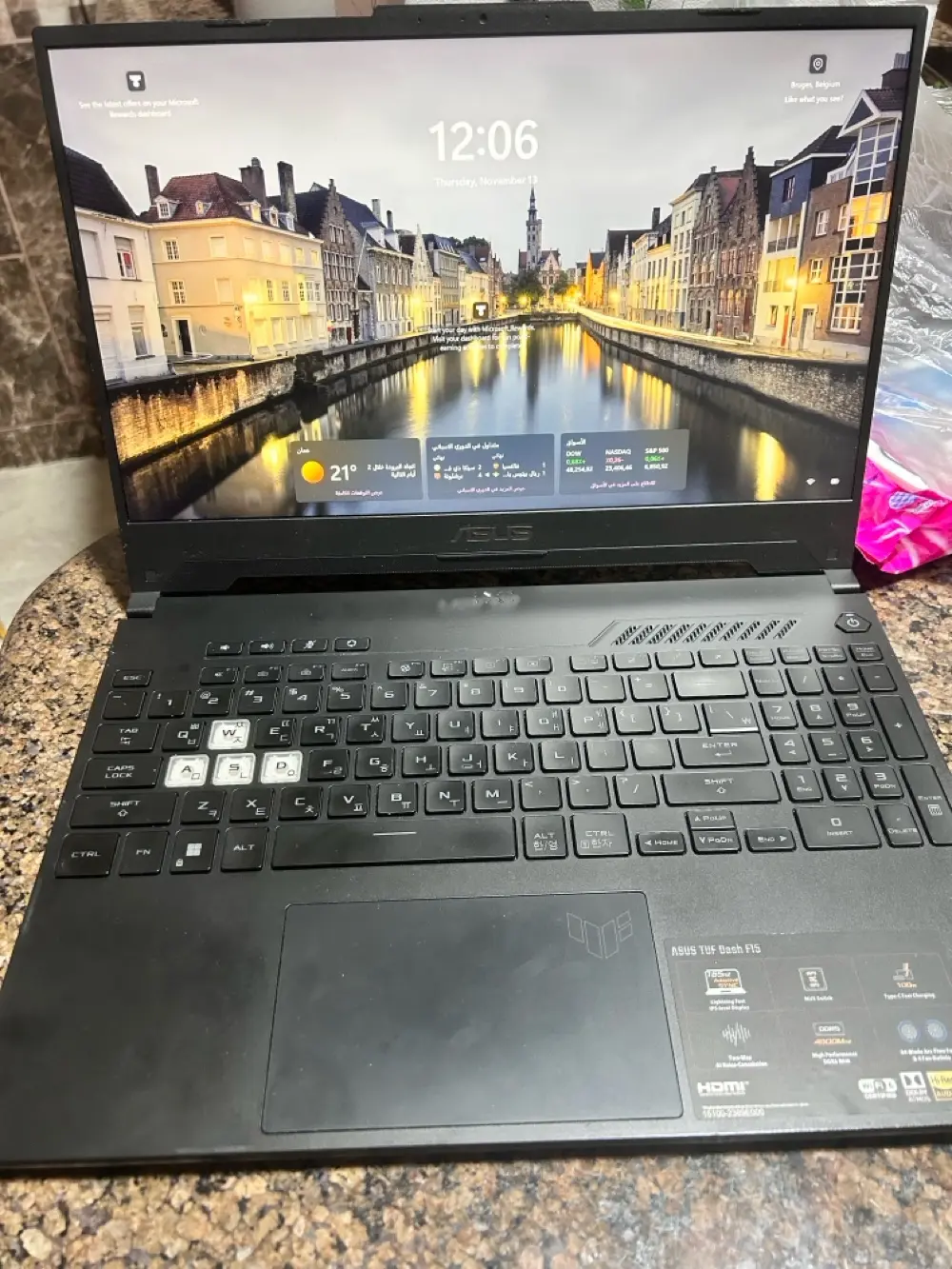ASUS TUF F15 laptop مواصفات عالية gaming