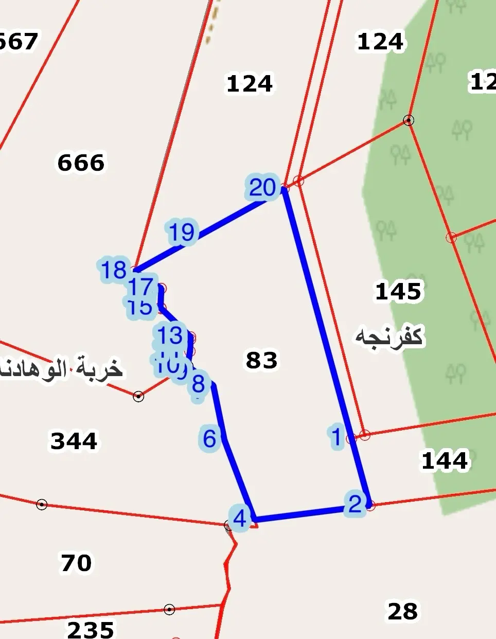 ارض باطلالة بانورامية على قلعة وجبال عجلون
