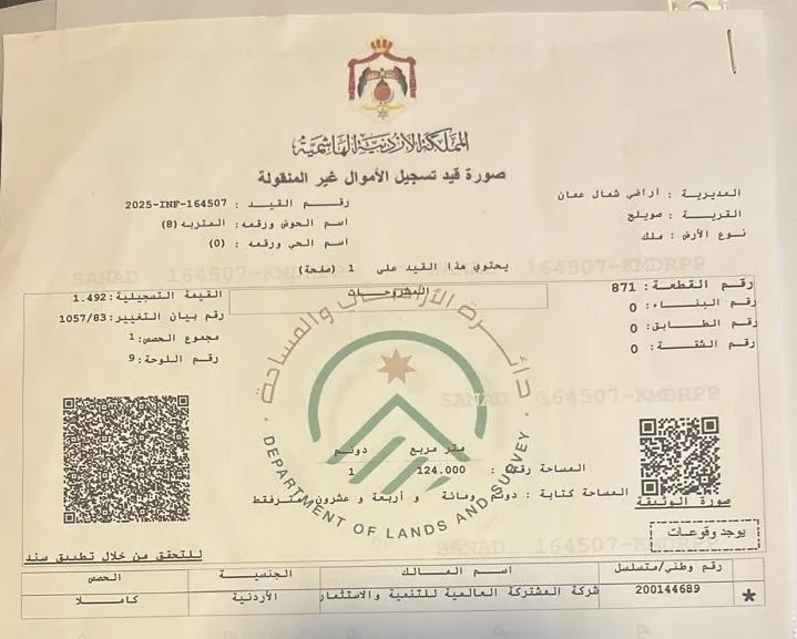 مقابل الجامعه الاردنيه ، طلوع نيفين ، قطعه مميزه للاسكانات بواجهه عريضه