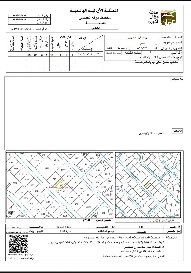 ارض تجارية في منطقة حيوية في الشميساني للأيجار
