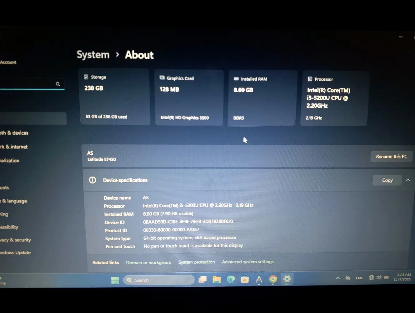 لاب توب نوع دل استخدام اسبوع