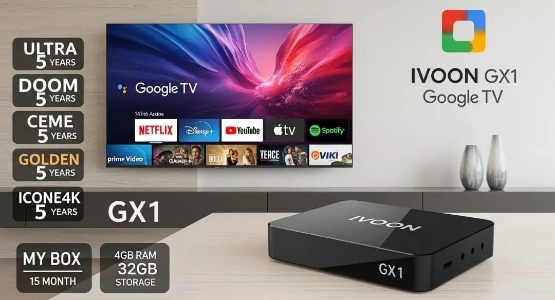 اندرويد بوكس جوجل تيفي |IVOON GX1 Google TV