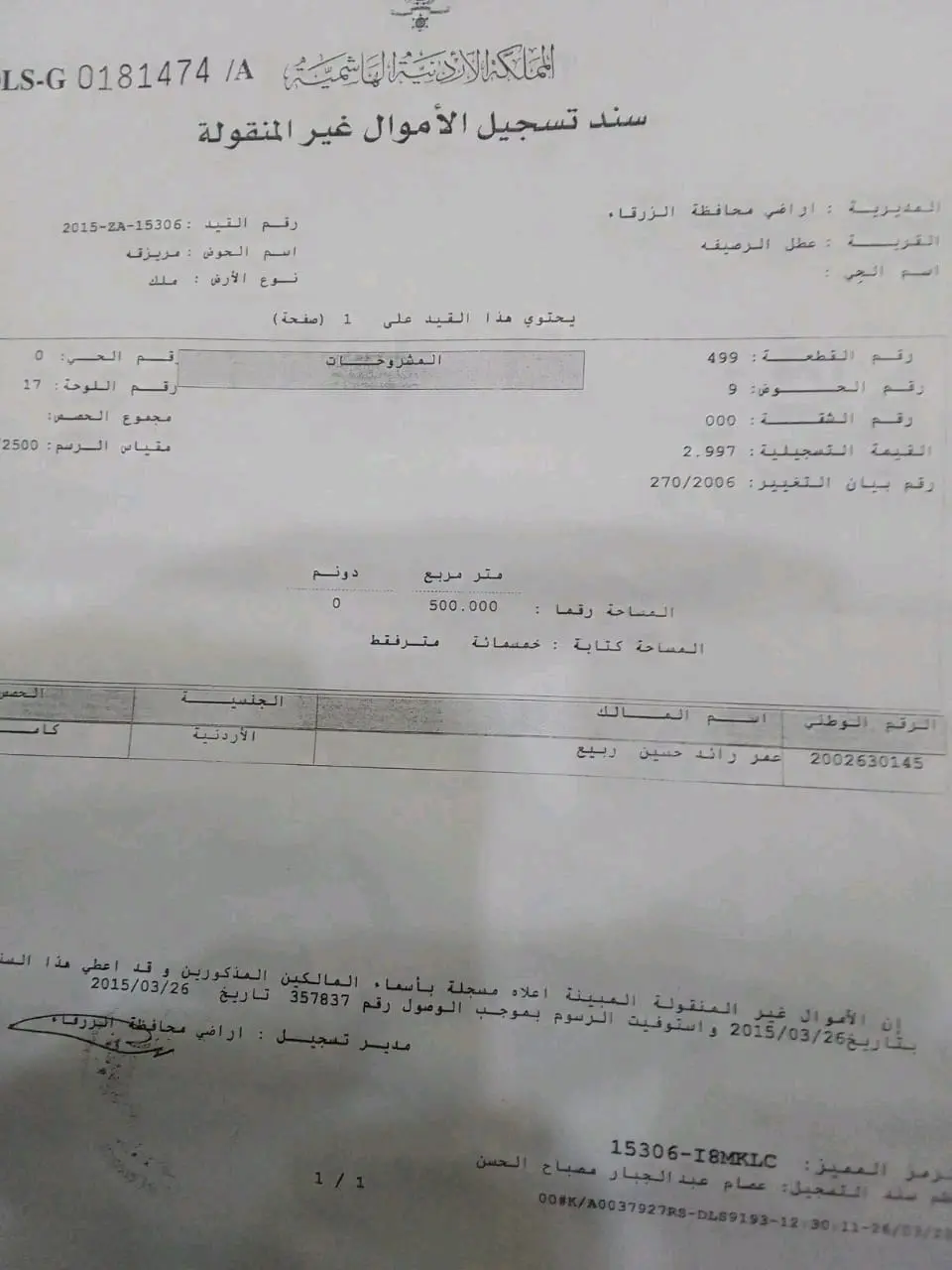 قطع اراضي للبيع مساحة 500 متر قوشان لكل قطعة