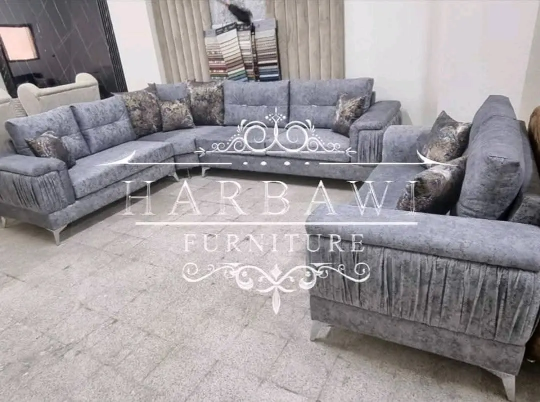 اطقم كنب وكورنر موديلات حديثه خشب سويد 2,5 اسفنج دانلوب قماش وتربروف مكفول3سنوات